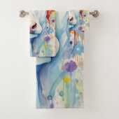 Aquarelle Vache blanche mousseuse (En situation)