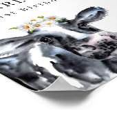 Aquarelle Vache marguerite Affiche de bienvenue d' (Coin)