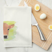 Aquarelle Vache serviette de cuisine (Quart Plié)