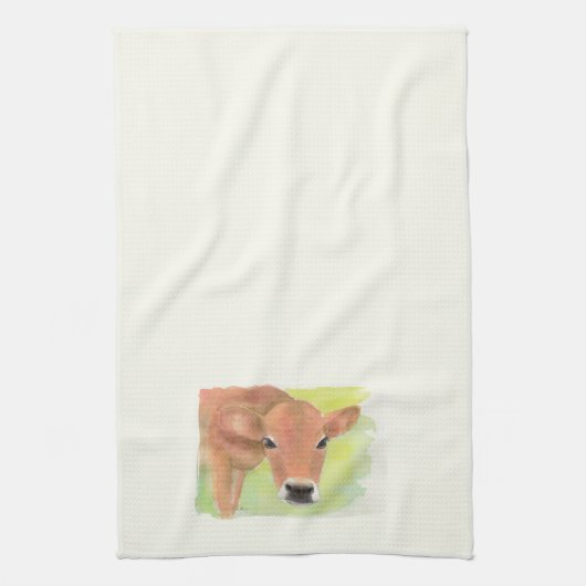 Aquarelle Vache serviette de cuisine (Vertical)