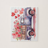 Aquarelle Valentines Pickup Truck Puzzle (Vertical)