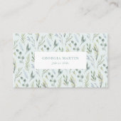 Aquarelle végétale verte Carte de visite floral (Devant)