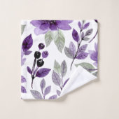 Aquarelle végétale violette moderne (Gant de toilette)