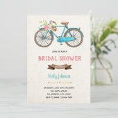 Aquarelle vélo nuptiale invitation à la douche (Debout devant)