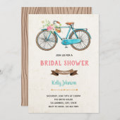 Aquarelle vélo nuptiale invitation à la douche (Devant / Derrière)
