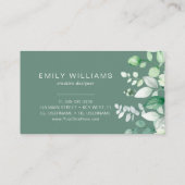 Aquarelle Verdure Carte de visite Floral (Dos)