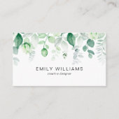 Aquarelle Verdure Carte de visite Floral (Devant)