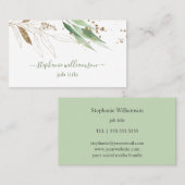 Aquarelle Verdure & Carte de visite Or (Devant / Derrière)