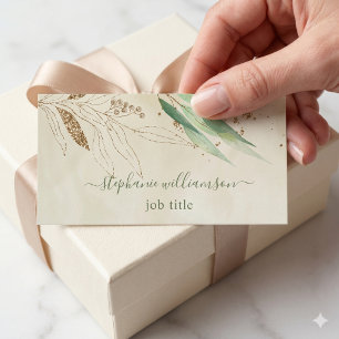 Aquarelle Verdure & Carte de visite Or