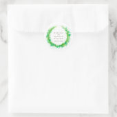 Aquarelle verdure couronne autocollants de mariage (Sac)