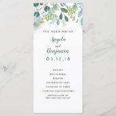 Aquarelle Verdure Élégants Programmes de mariage (Devant)