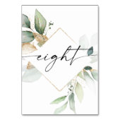 Aquarelle Verdure et or Numéro de table Huit (Dos)