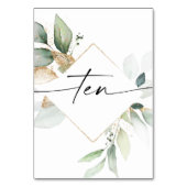 Aquarelle Verdure et or Numéros de table Dix (Par défaut)