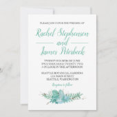 Aquarelle Verdure Faire-part de mariage botanique (Devant)