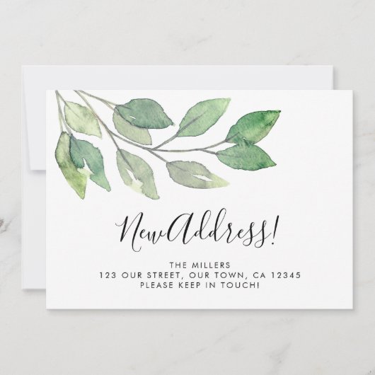 Aquarelle Verdure Faire-part mobile (Devant)