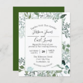 Aquarelle Verdure Feuille Cadre botanique Invitat (Devant / Derrière)