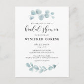 Aquarelle verdure Nuptiale invitation à la douche (Devant)