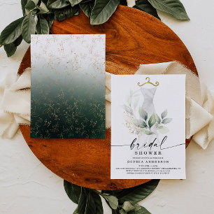 Aquarelle Verdure or nuptiale invitation à la douc