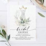 Aquarelle Verdure or nuptiale invitation à la douc<br><div class="desc">Cet élégant design présente un bouquet d'aquarelle douce composé d'eucalyptus, de verdure et d'ornements dorés enveloppant une robe peinte. Cliquez sur le bouton Personnaliser et "Cliquez pour customiser plus loin" pour modifier la couleur du texte du script. Voir la collection entière pour plus d'articles correspondants!. Voir l'ensemble de la collection...</div>