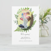 Aquarelle Verdure Photo Faire-part de grossesse (Debout devant)