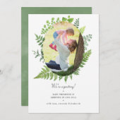 Aquarelle Verdure Photo Faire-part de grossesse (Devant / Derrière)