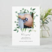 Aquarelle Verdure Photo Faire-part de grossesse (Debout devant)