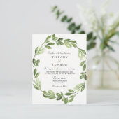 Aquarelle Verdure Printemps Invitation de mariage (Debout devant)