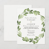 Aquarelle Verdure Printemps Invitation de mariage (Devant / Derrière)
