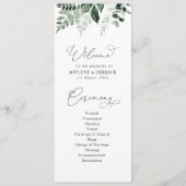 aquarelle verdure programme de mariage fleuri (Devant)