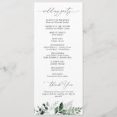 aquarelle verdure programme de mariage fleuri (Dos)