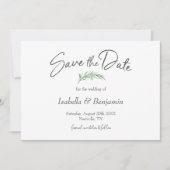 Aquarelle Vert Boho Enregistrer La Date Invitation (Devant)