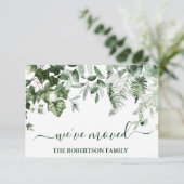 Aquarelle Vert Changement D'Adresse Carte Note (Debout devant)