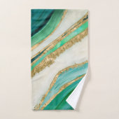 Aquarelle vert émeraude et or (Serviette à main)
