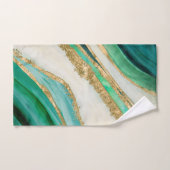 Aquarelle vert émeraude et or (Serviette à main)