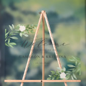 Aquarelle vert et fleurs blanches Mariage (Neutre)