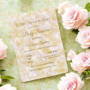 Aquarelle vert et violet Baby shower Invitation