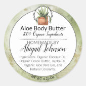 Aquarelle Vert Étiquette de Beurre de corps/Beurre (Devant)