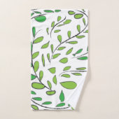 Aquarelle Vert Feuille Motif naturel (Serviette à main)