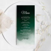 Aquarelle vert foncé Menu Mariage moderne