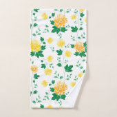 Aquarelle vert jaune moderne Floral      (Serviette à main)