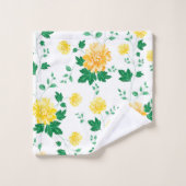 Aquarelle vert jaune moderne Floral      (Gant de toilette)
