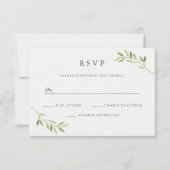 Aquarelle Vert Leaf mariage RSVP (Devant)