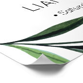 Aquarelle vert Mariage Accueil Poster (Coin)