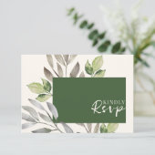 Aquarelle Vert Mariage botanique RSVP (Debout devant)