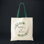 aquarelle vert matron d'honneur sac fourre-tout<br><div class="desc">simple calligraphie noire script aquarelle vert matron d'honneur fourre-tout</div>