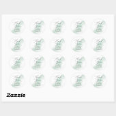 Aquarelle Vert Merci Mariage Faveur Sticker (Feuille)