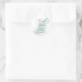 Aquarelle Vert Merci Mariage Faveur Sticker (Sac)