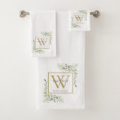 Aquarelle Vert Or Nom du monogramme (En situation)