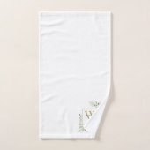 Aquarelle Vert Or Nom du monogramme (Serviette à main)