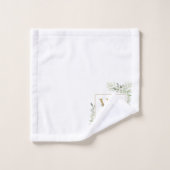 Aquarelle Vert Or Nom du monogramme (Gant de toilette)